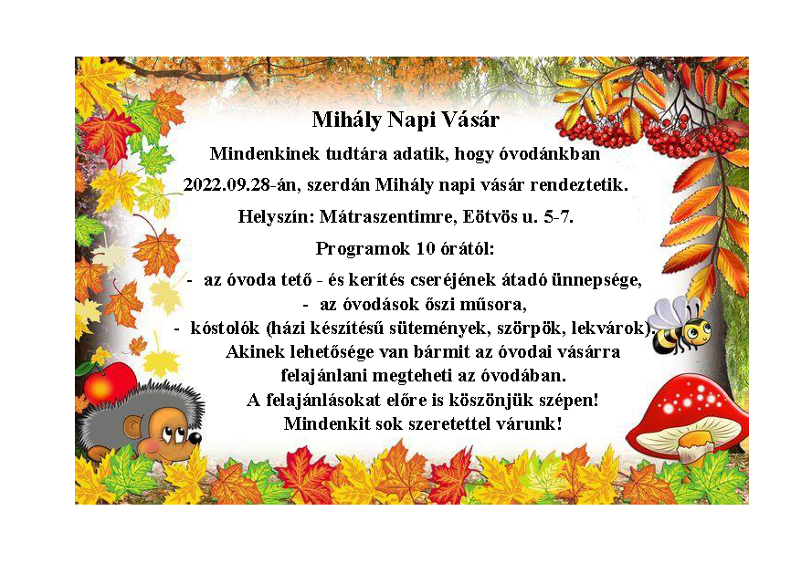 Mihály nap vásár plakát